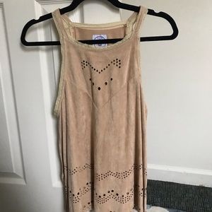 Suede Open Sides Top